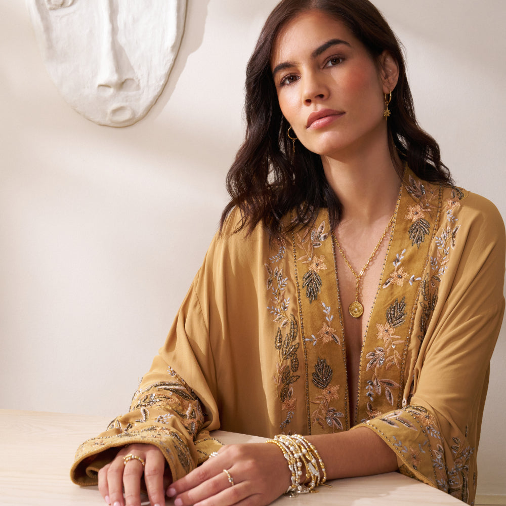 ChloBo Gold and Silver Mixed Metal Twisted Disc Bracelet Image 2