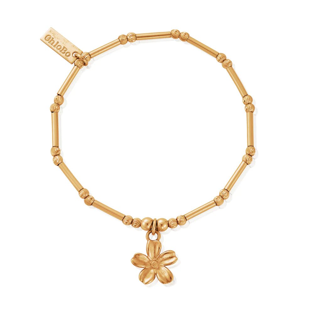 ChloBo Gold Dainty Moon Cut Forget Me Not Bracelet - MococoChloBoGBMCTN34119508649715855Bracelet