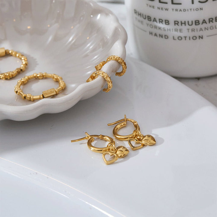 ChloBo Gold Double Heart Hoops - MococoChloBoGEH10680754169352158Earrings