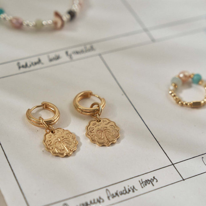 Chlobo Gold Dreamers Paradise Hoop Earrings - MococoChloBoGEH3535/WEB9503287824525Earrings