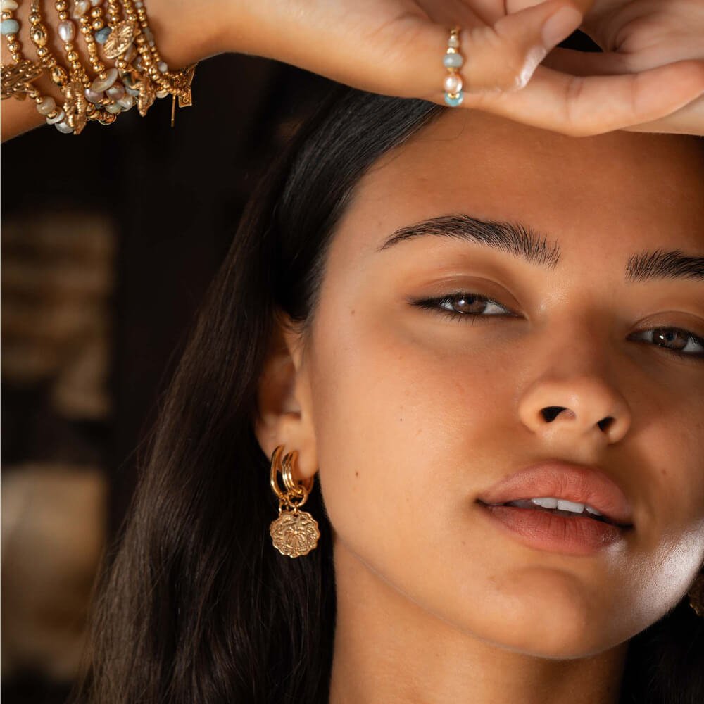 Chlobo Gold Dreamers Paradise Hoop Earrings - MococoChloBoGEH3535/WEB9503287824525Earrings