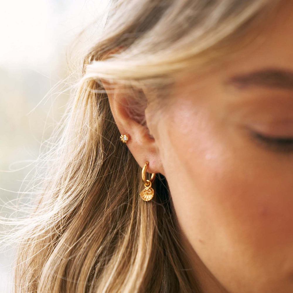 ChloBo Gold Glistening Flower Bud Stud Earrings - MococoChloBoGEST34459505372672448Earrings