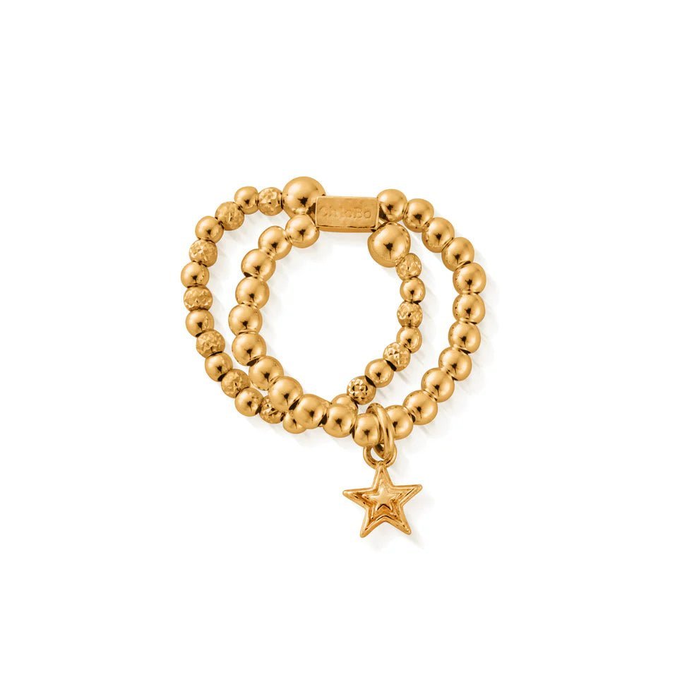 ChloBo Gold Mini Raised Star Double Ring - MococoChloBoGR1D30319507879131237Rings