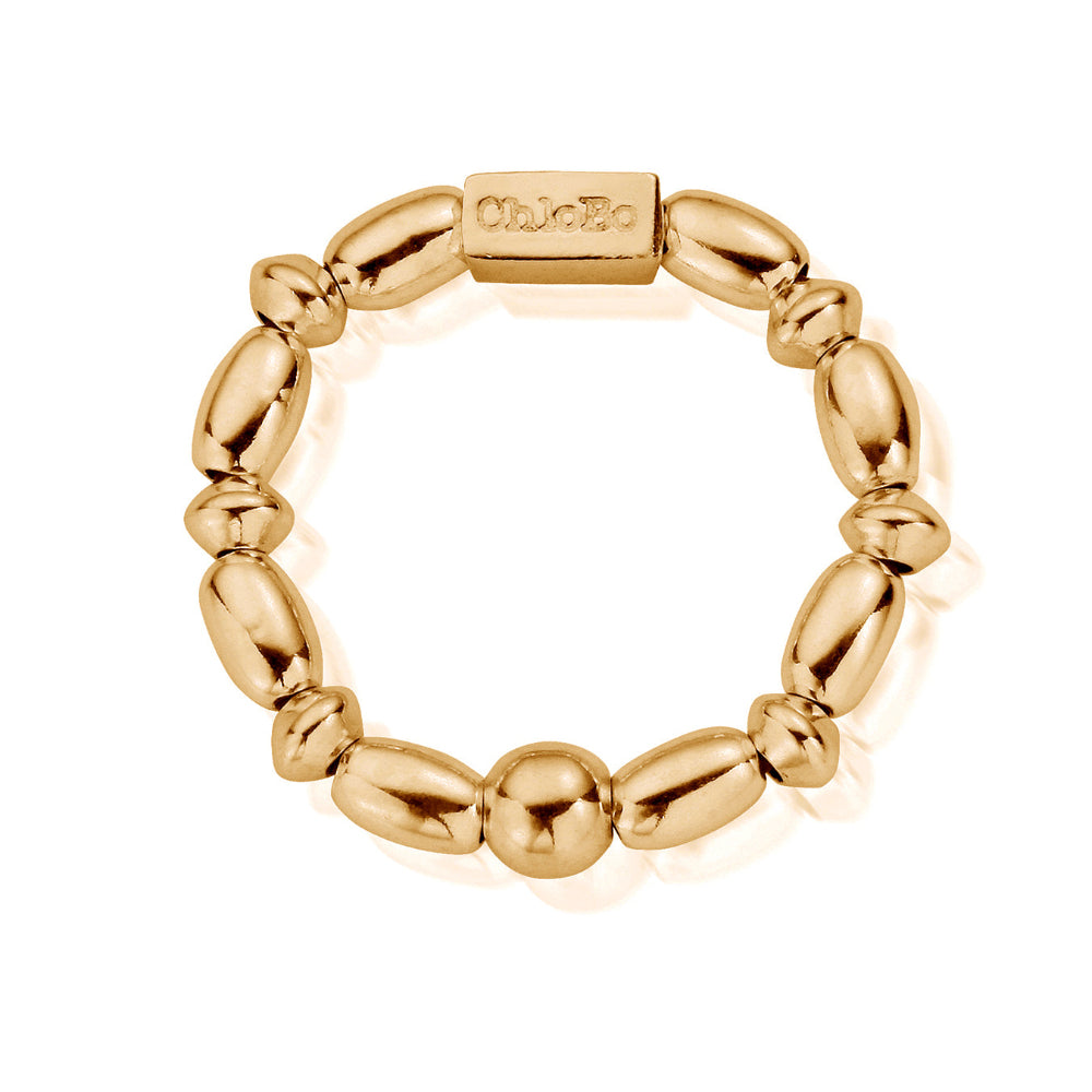 ChloBo Gold Mini Rice Plain Ring Image 1