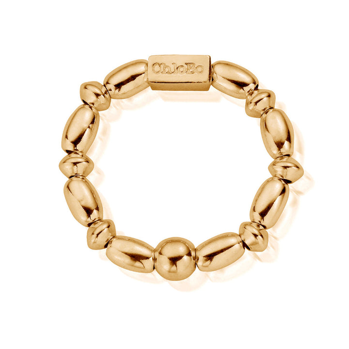 ChloBo Gold Mini Rice Plain Ring Image 1