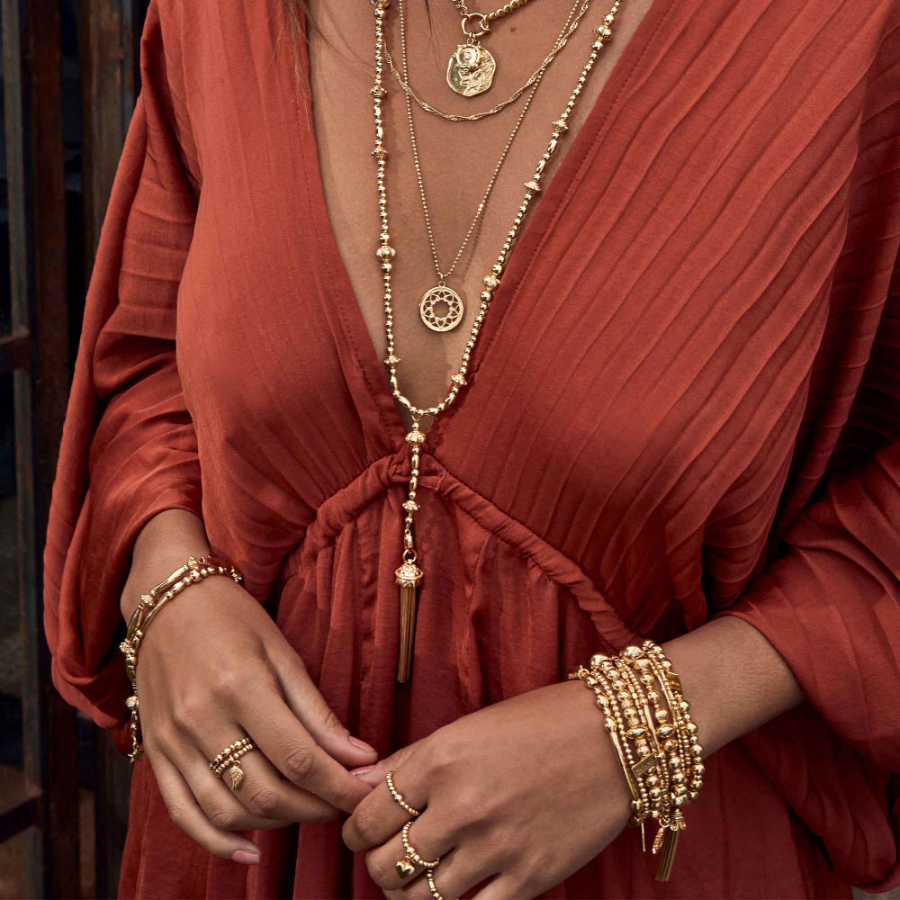 ChloBo Gold Mini Rice Plain Ring Image 3