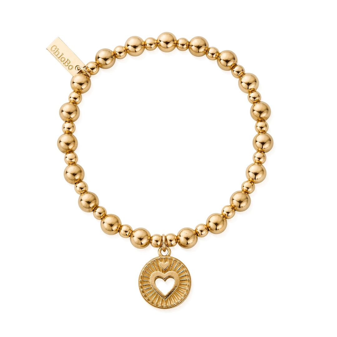 Chlobo Gold Mini Small Ball Guiding Heart Bracelet - MococoChloBoGBMSB32219502414952667Bracelets
