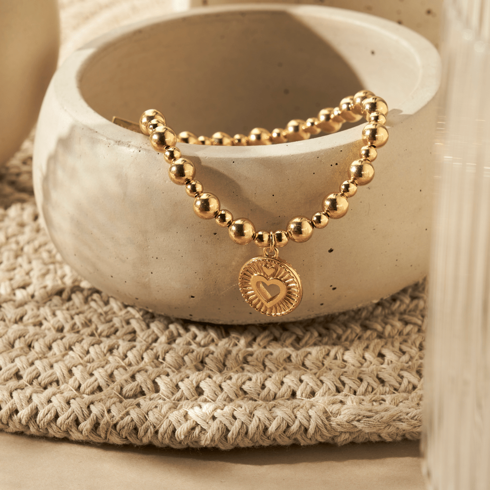 Chlobo Gold Mini Small Ball Guiding Heart Bracelet - MococoChloBoGBMSB32219502414952667Bracelets