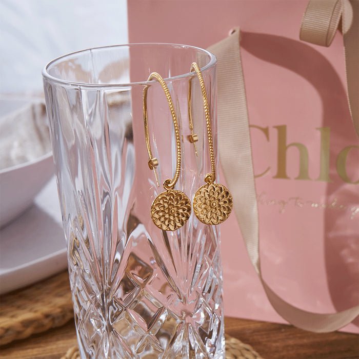 ChloBo Gold Moon Flower Hoop Earrings - MococoChloBoGEH7785060441655448Earrings