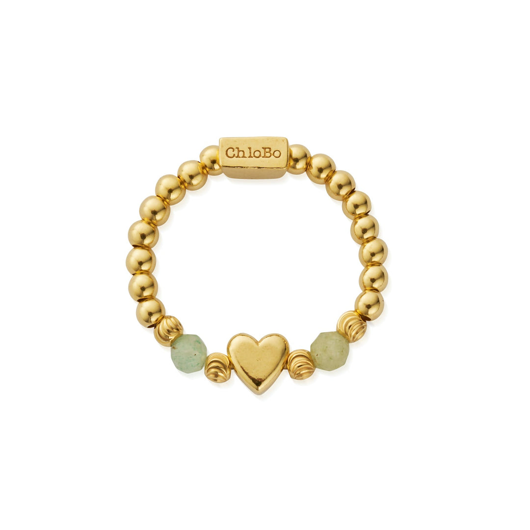 ChloBo Gold New Love Aventurine Ring - MococoChloBoGR1AHEART9505647426196Rings