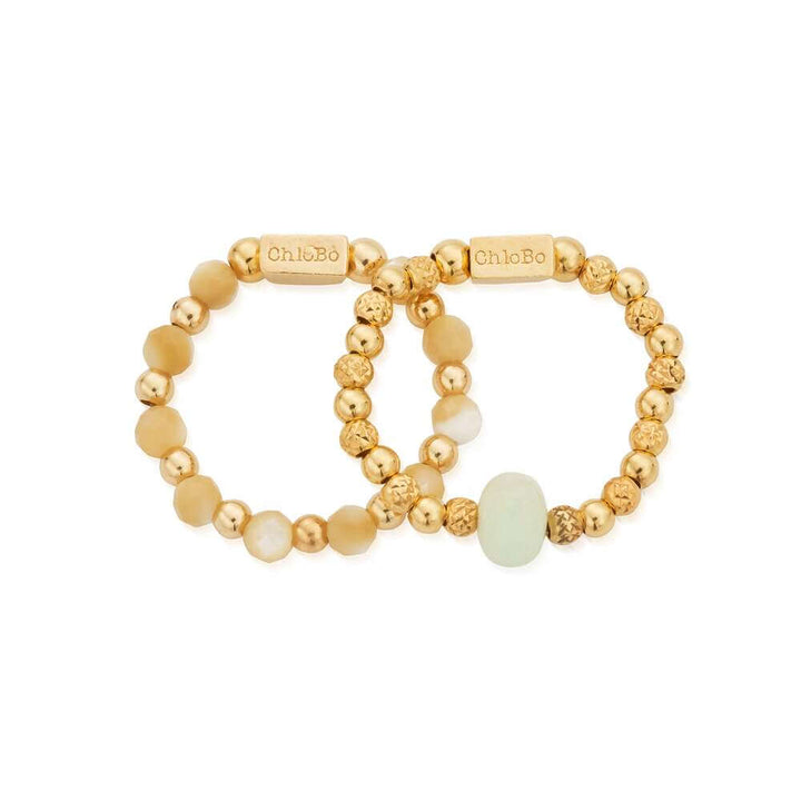 Chlobo Gold Peace and Balance set of 2 Rings - MococoChloBoGRSET1AP/WEB9509666135732Rings