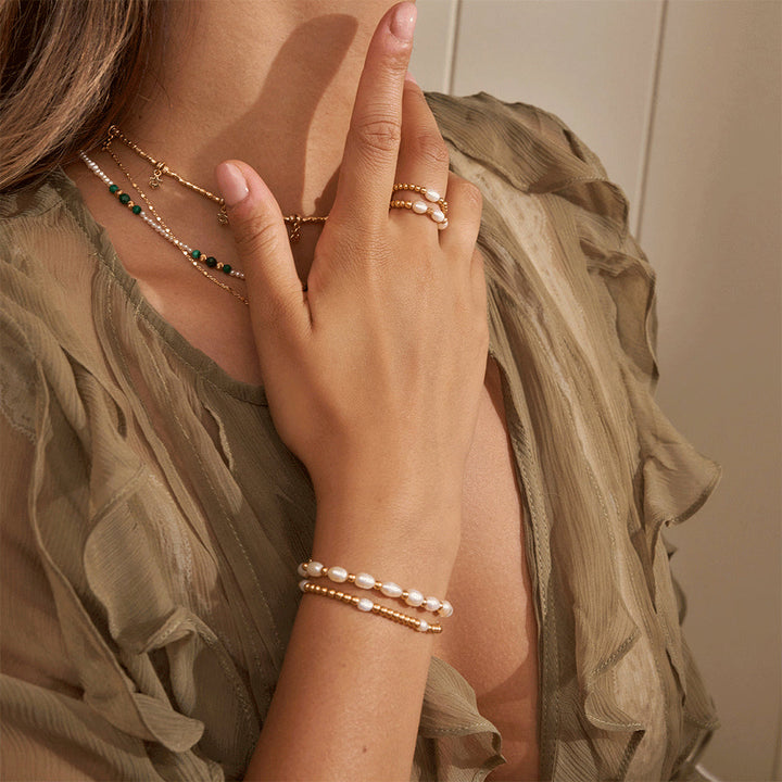 Chlobo Gold Pearl Set of 2 Bracelets Image 2