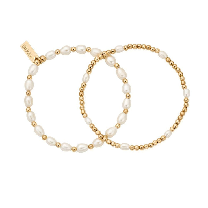 Chlobo Gold Pearl Set of 2 Bracelets Image 1