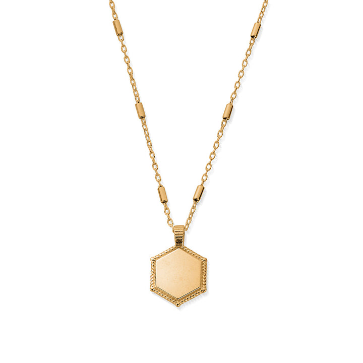 ChloBo Gold Personalised Hexagon Coin Necklace Image 1
