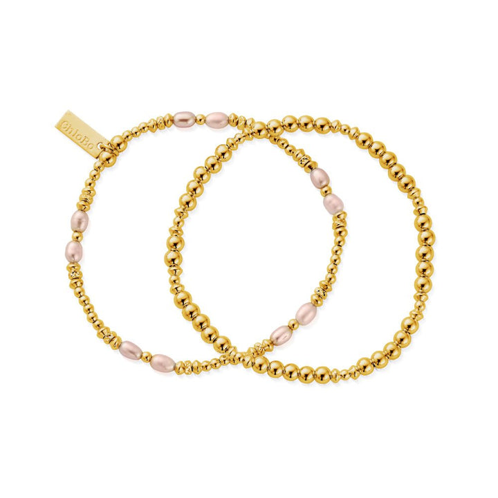 ChloBo Gold Pink Pearl Bracelet Set of 2 - MococoChloBoGBSETPP9505933159326Bracelets