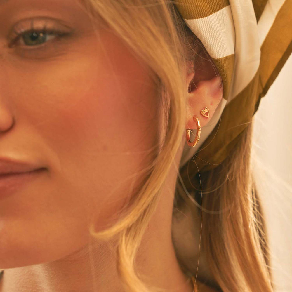 ChloBo Gold Scroll Heart Stud Earrings - MococoChloBoGEST34259501876592299Earrings