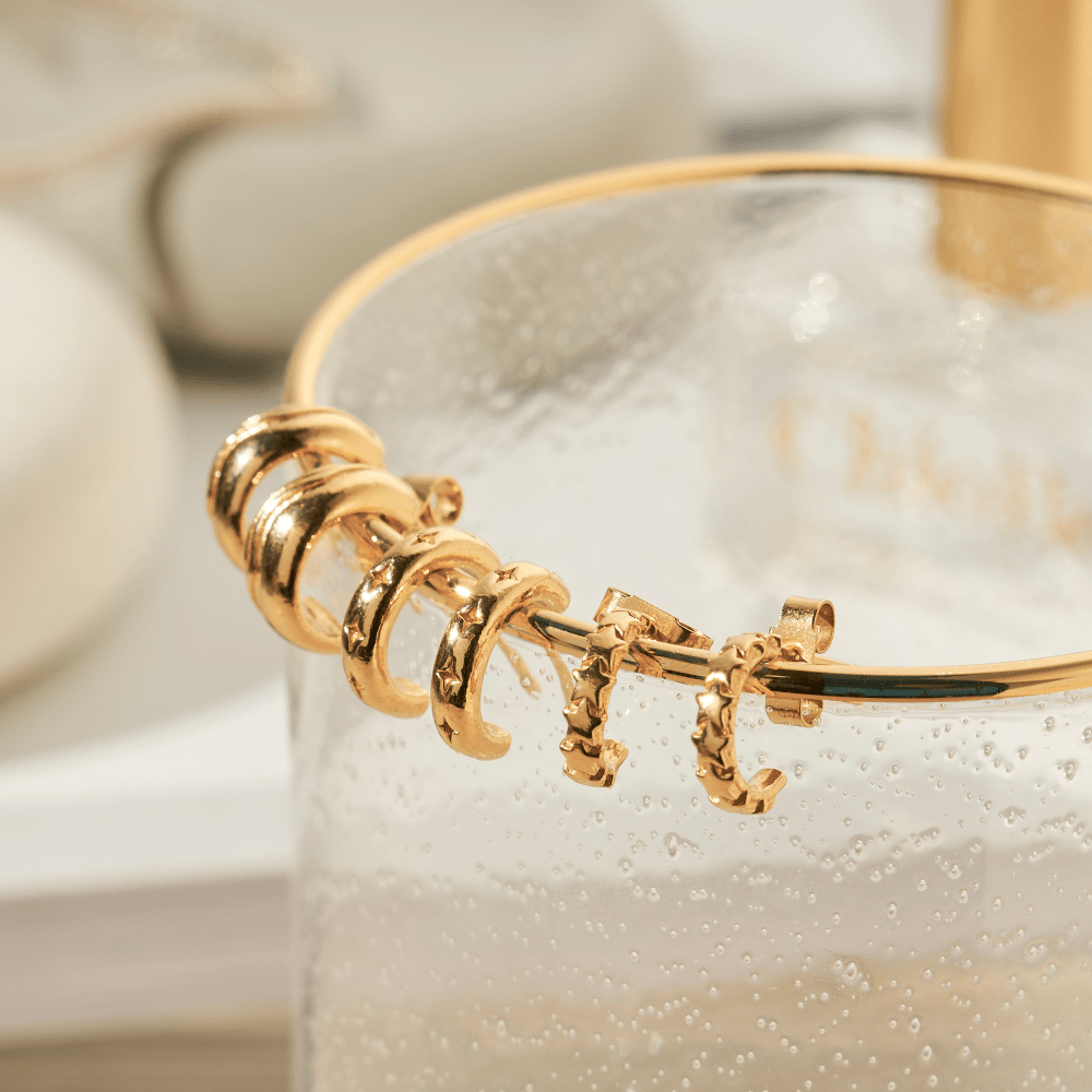 Chlobo Gold Waves Huggie Hoop Earrings - MococoChloBoGEH33259501697812224Earrings
