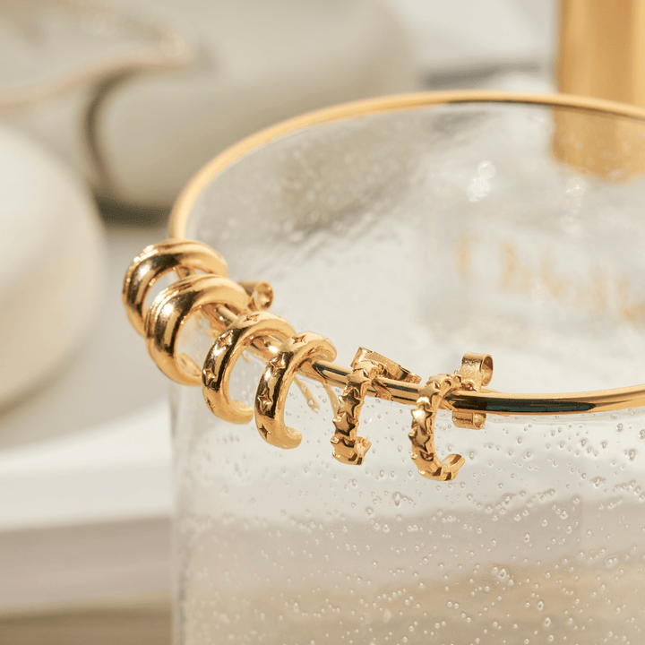 Chlobo Gold Waves Huggie Hoop Earrings - MococoChloBoGEH33259501697812224Earrings