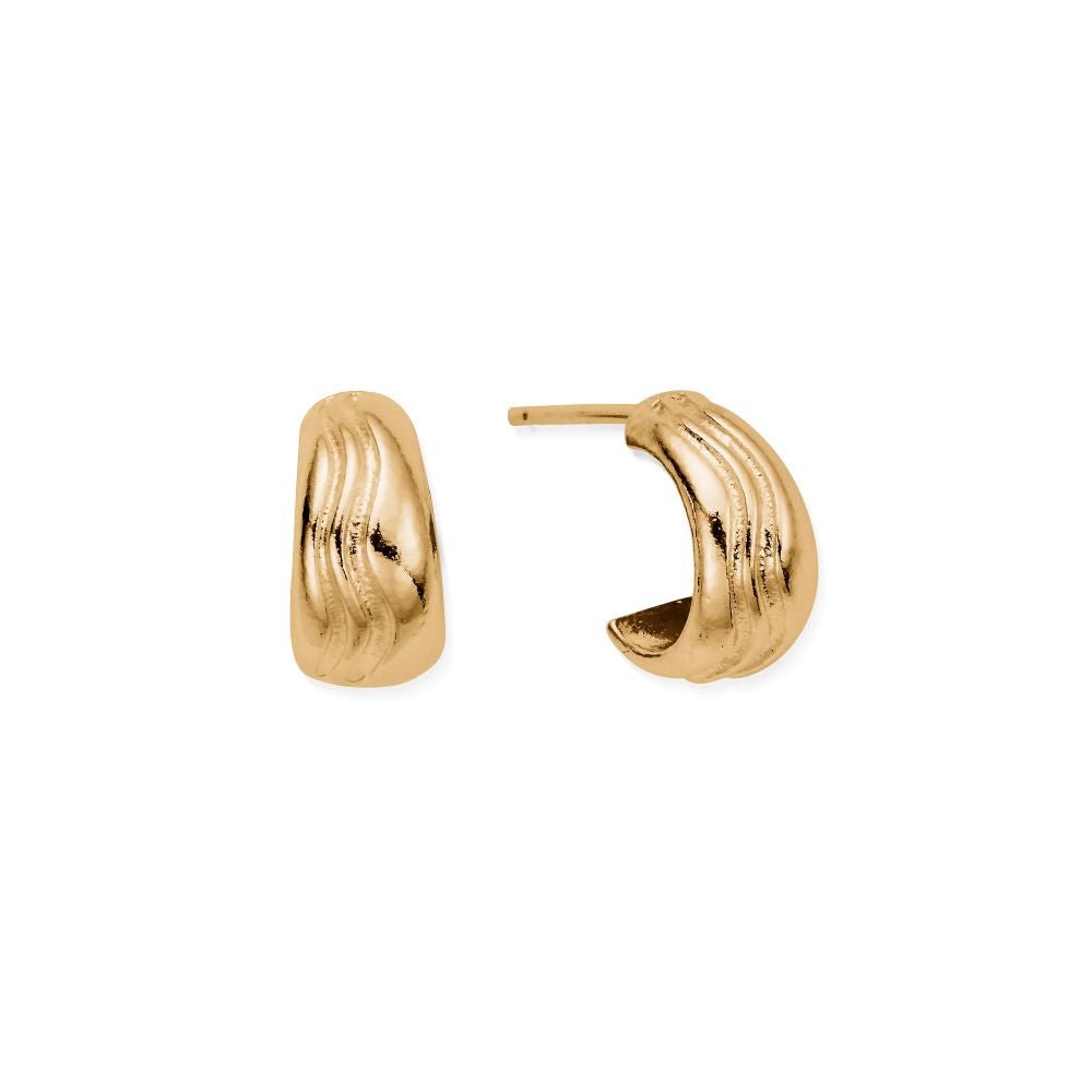 Chlobo Gold Waves Huggie Hoop Earrings - MococoChloBoGEH33259501697812224Earrings