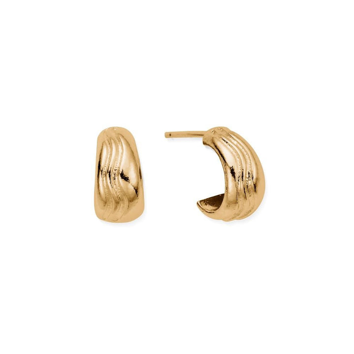 Chlobo Gold Waves Huggie Hoop Earrings - MococoChloBoGEH33259501697812224Earrings