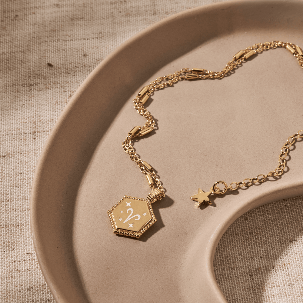 ChloBo Gold Zodiac Hexagon Coin Necklace - MococoChloBoPGNCC3267/ZOD9509578659692Necklaces