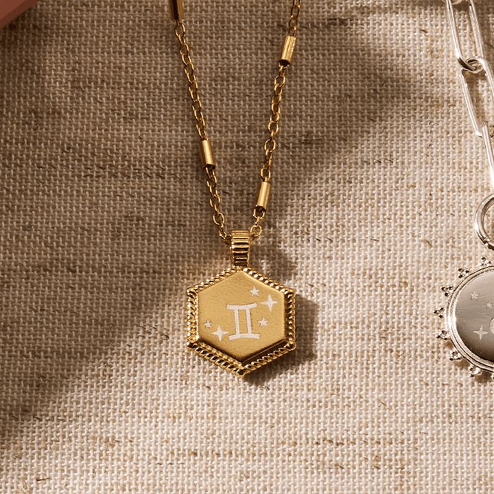 ChloBo Gold Zodiac Hexagon Coin Necklace - MococoChloBoPGNCC3267/ZOD9509578659692Necklaces