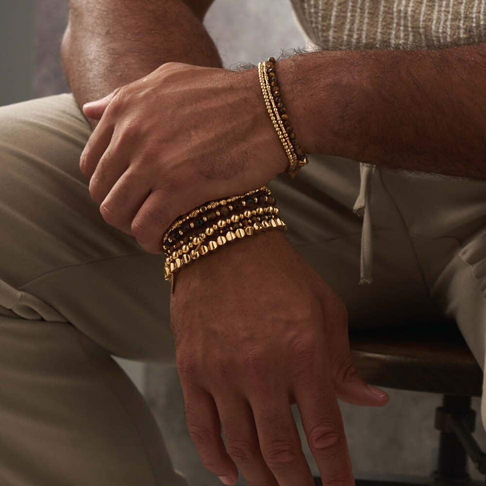 ChloBo Men's Gold Tiger's Eye Bracelet - MococoChloBoGBTESBM5060436644181Bracelets