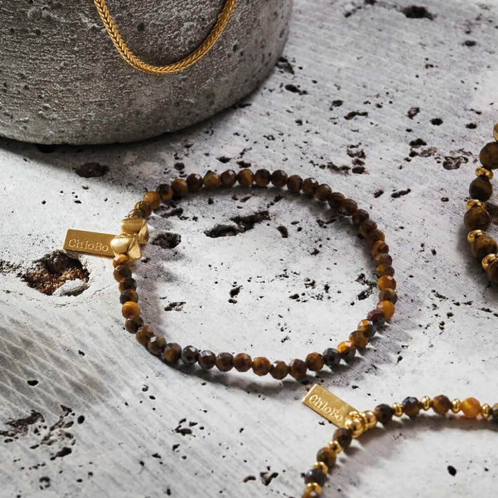 ChloBo Men's Gold Tiger's Eye Bracelet - MococoChloBoGBTESBM5060436644181Bracelets
