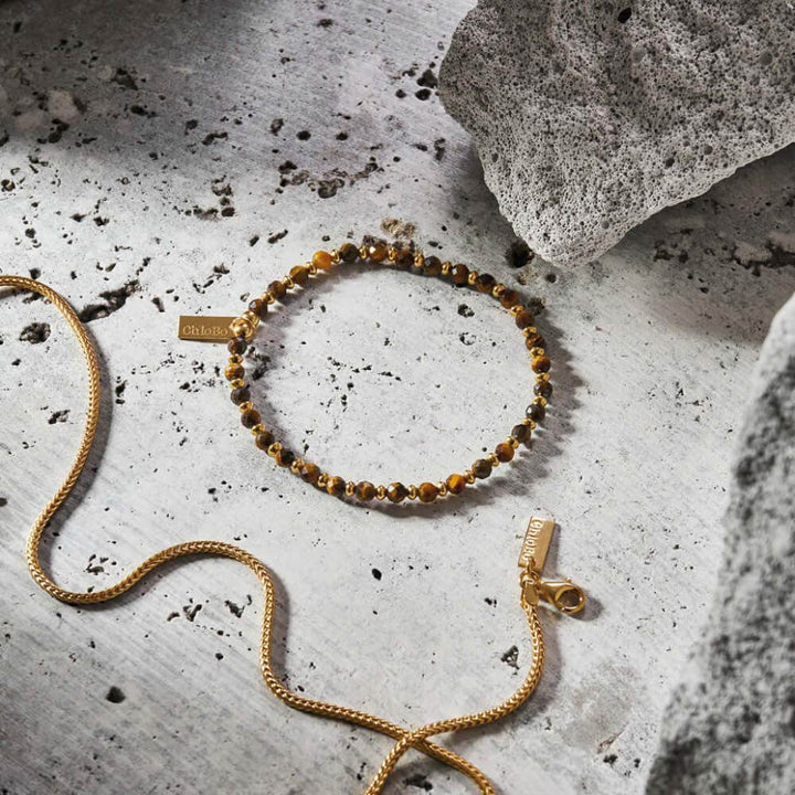 ChloBo Men's Gold Tiger's Eye Mini Disc Bracelet - MococoChloBoGBTEMDM754169352387Bracelets