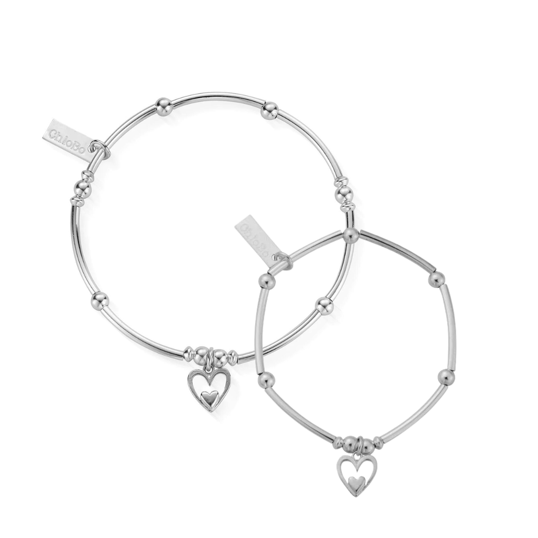 ChloBo Mummy & Child Noodle Ball Heart In Heart Set of 2 Bracelets - MococoChloBoBracelets