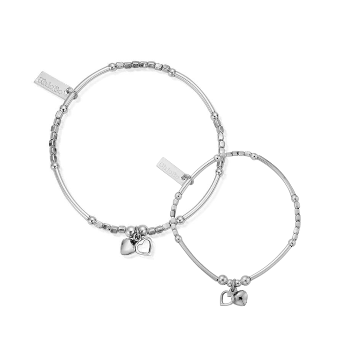 ChloBo Mummy & Child Noodle Heart Set of 2 Bracelets - MococoChloBoBracelets