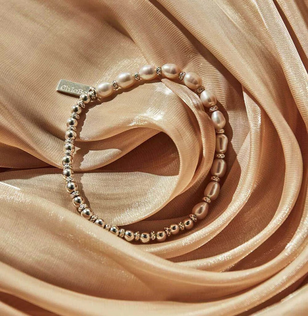 ChloBo Mummy & Child Silver and Pearl Story of Love Set of 2 Bracelets - MococoChloBoBracelets