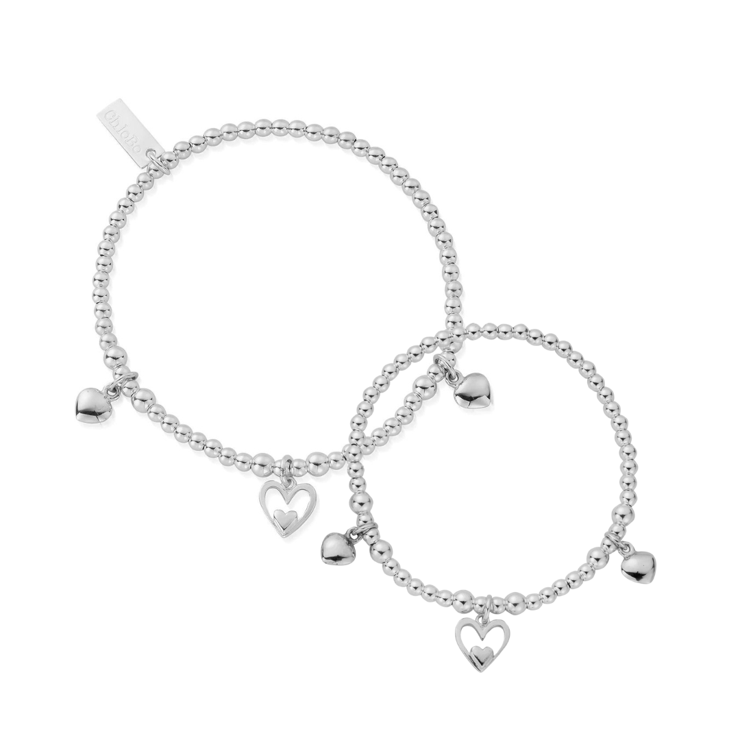 ChloBo Mummy & Child Triple Heart Set of 2 Bracelets - MococoChloBoBracelets