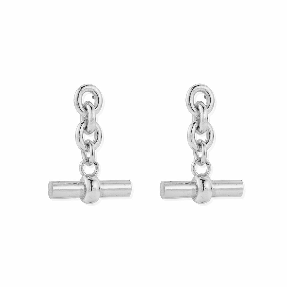 ChloBo Silver Anchor Chain 3 Link T-Bar Earrings - MococoChloBoCC-S-ER-6-S19508587854487Earrings
