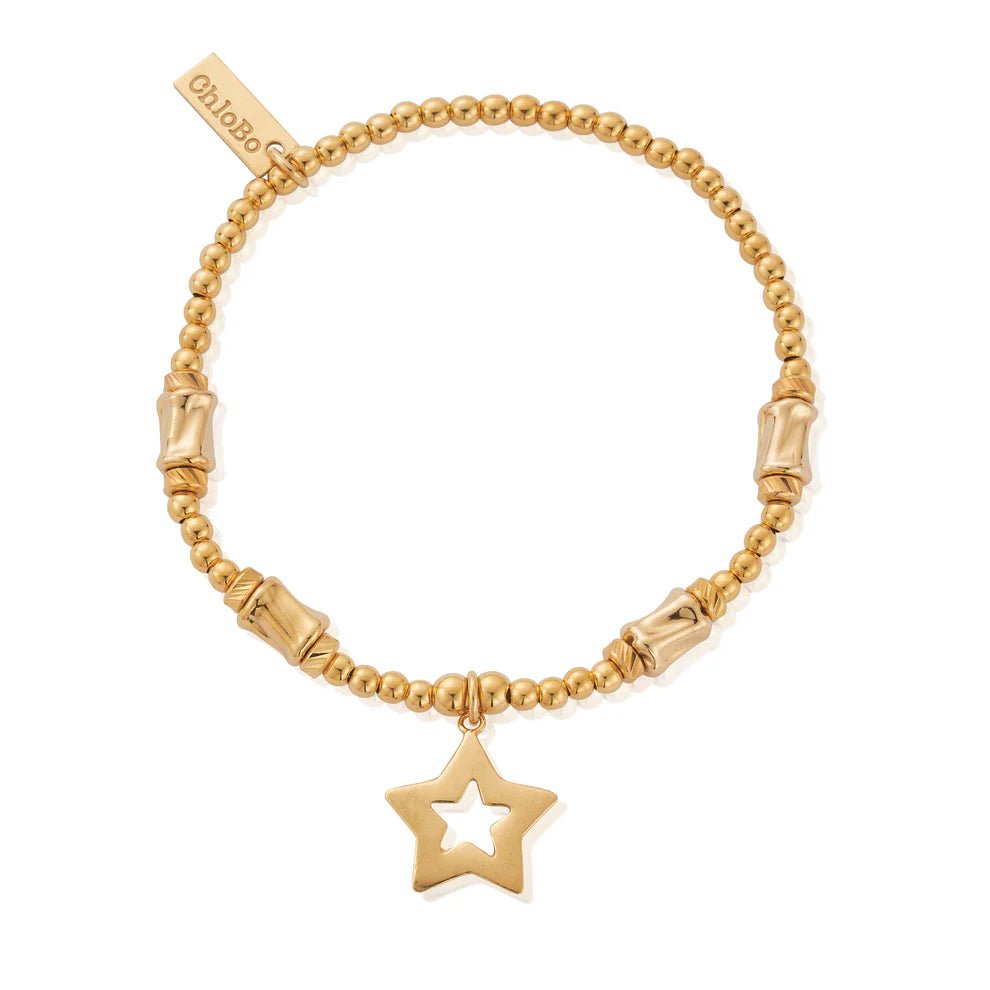 ChloBo Silver and Gold Cute Charm Chunky Twist Open Star Bracelet - MococoChloBoGBCCCT8169507532291414Bracelet
