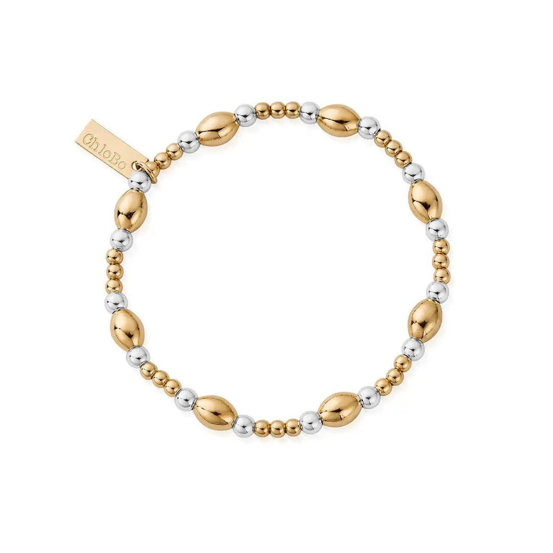 Chlobo Silver and Gold Cute Oval Filler Bracelet - MococoChloBoGMBCOR9504963342258Bracelets