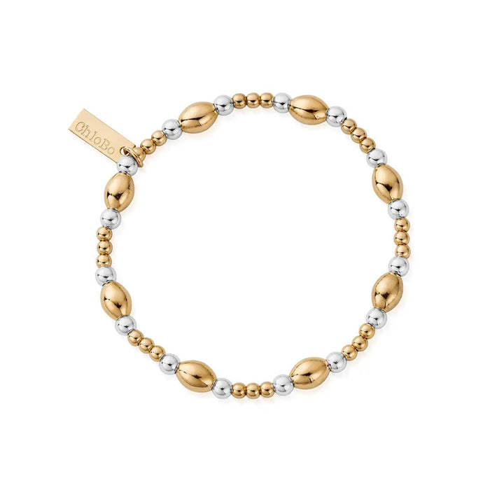 Chlobo Silver and Gold Cute Oval Filler Bracelet - MococoChloBoGMBCOR9504963342258Bracelets