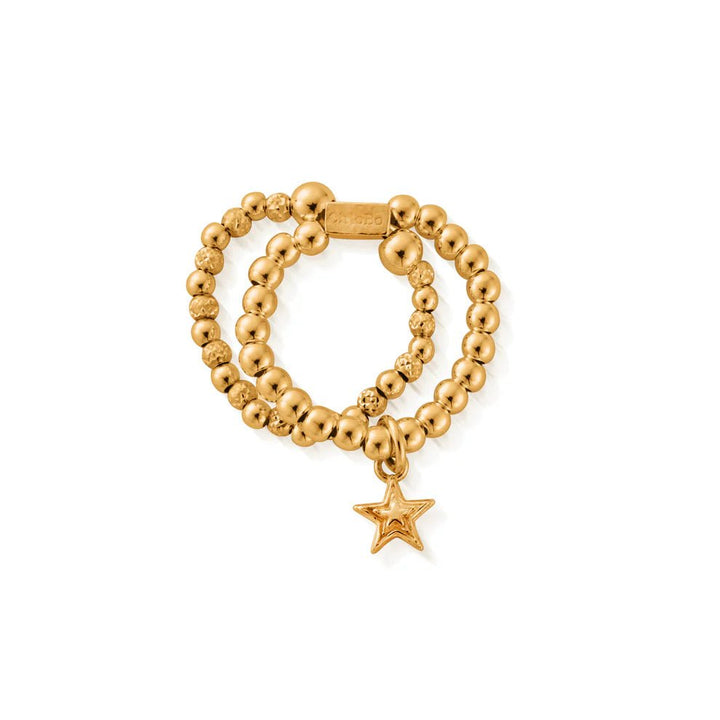 ChloBo Silver and Gold Mini Raised Star Double Ring - MococoChloBoGR1D30319507879131237Necklace