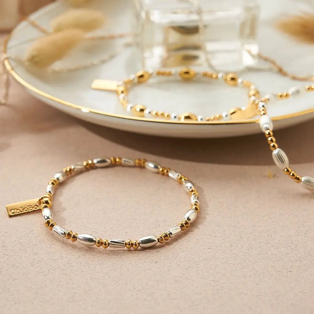 Chlobo Silver and Gold Twisted Oval Bracelet - MococoChloBoGMBTOVAL9506922692589Bracelets