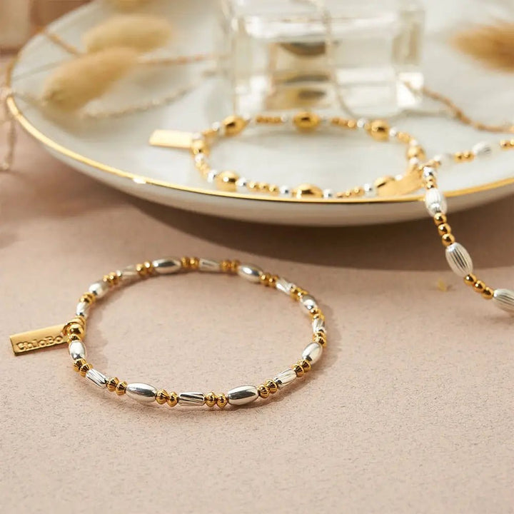 Chlobo Silver and Gold Twisted Oval Bracelet - MococoChloBoGMBTOVAL9506922692589Bracelets