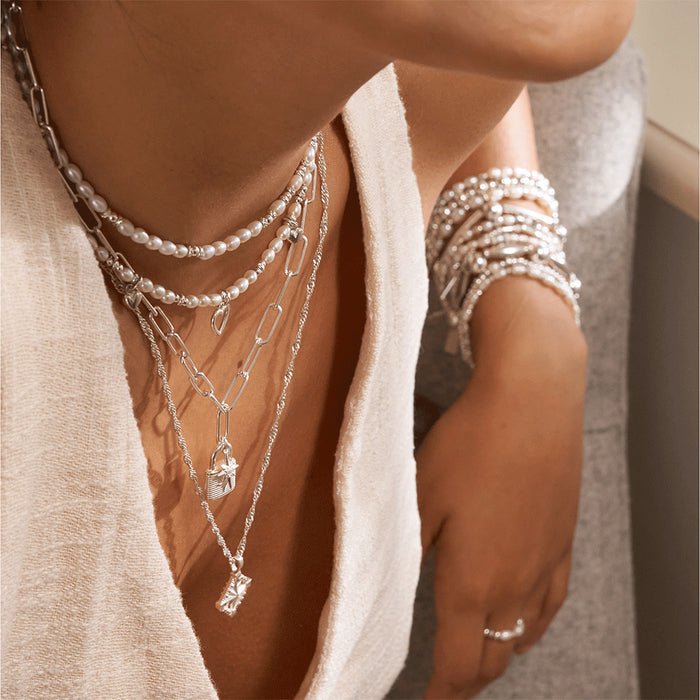 ChloBo Silver and Pearl Choker Necklace - MococoChloBoSNPCHOKER9506725366878Necklaces
