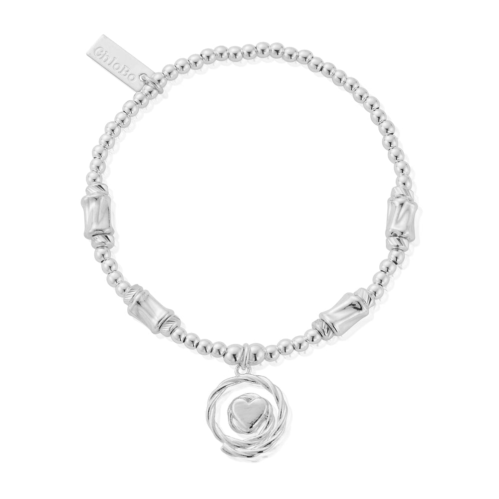 ChloBo Silver Charm Chunky Twist Spiral of Love Bracelet Image 1