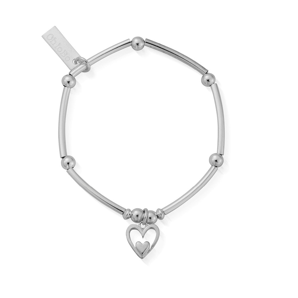 ChloBo Silver Children's Mini Noodle Ball Heart In Heart Bracelet - MococoChloBoCSBMNB7320754169350239Bracelets