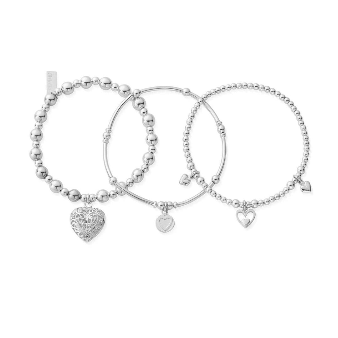 ChloBo Silver Compassion Set Of 3 Love Bracelets - MococoChloBoSBSTA3L0754169355807Bracelets