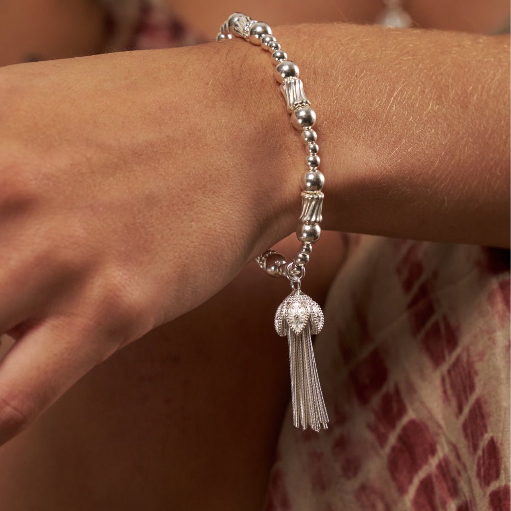 ChloBo Silver Corrugated Twist Tassel of Joy Bracelet - MococoChloBoSBTRC34549505471757947Bracelets