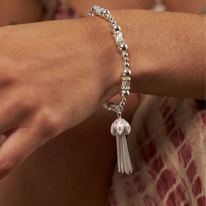 ChloBo Silver Corrugated Twist Tassel of Joy Bracelet - MococoChloBoSBTRC34549505471757947Bracelets