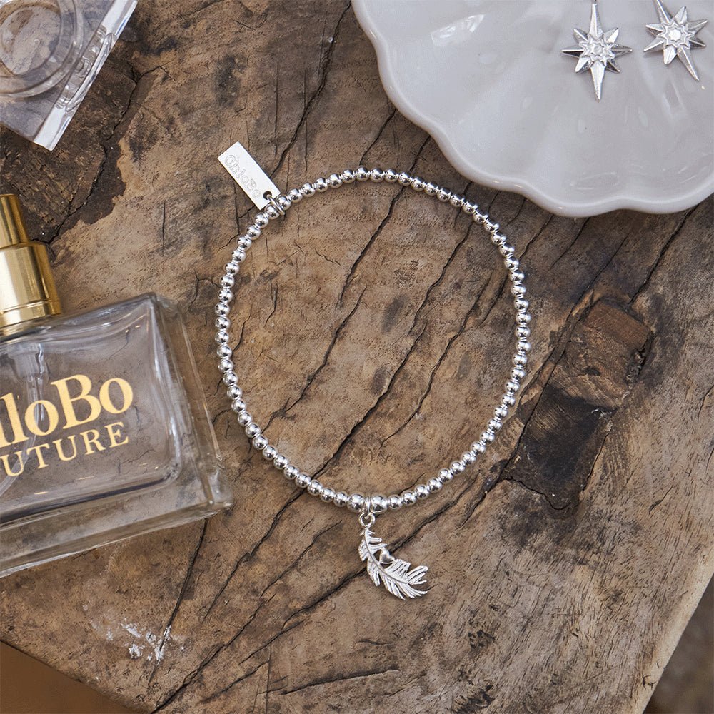 ChloBo Silver Cute Charm Feather Heart Bracelet - MococoChloBoSBCC5965060441658999Bracelets