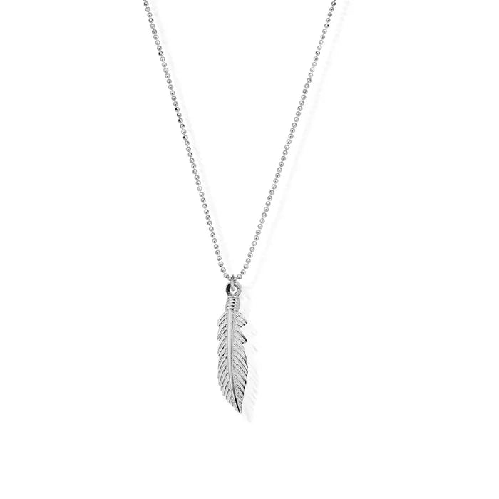 ChloBo Silver Diamond Cut Chain Feather Pendant Necklace - MococoChloBoSCDC27175060436641470Necklaces