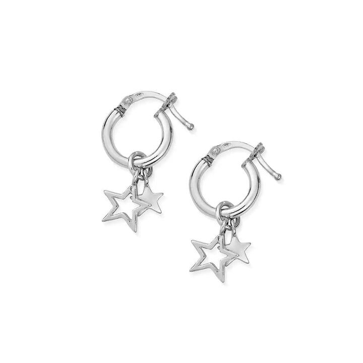 ChloBo Silver Double Star Small Hoop Earrings - MococoChloBoSEH7380754169351854Earrings