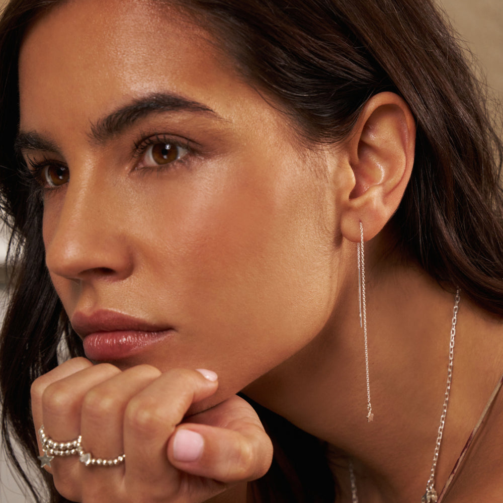 ChloBo Silver Dream Achiever Pull Through Earrings Image 2